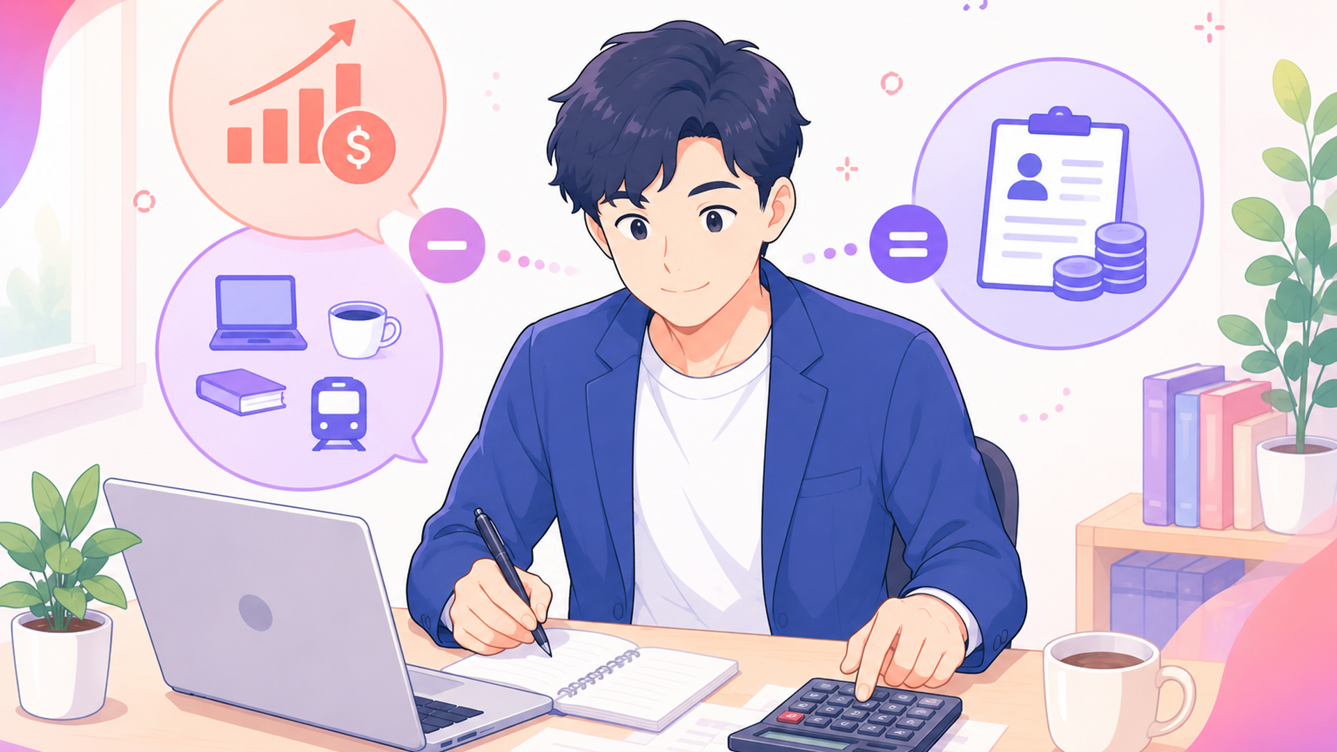 副業の売上から必要経費を差し引いて所得を計算する会社員