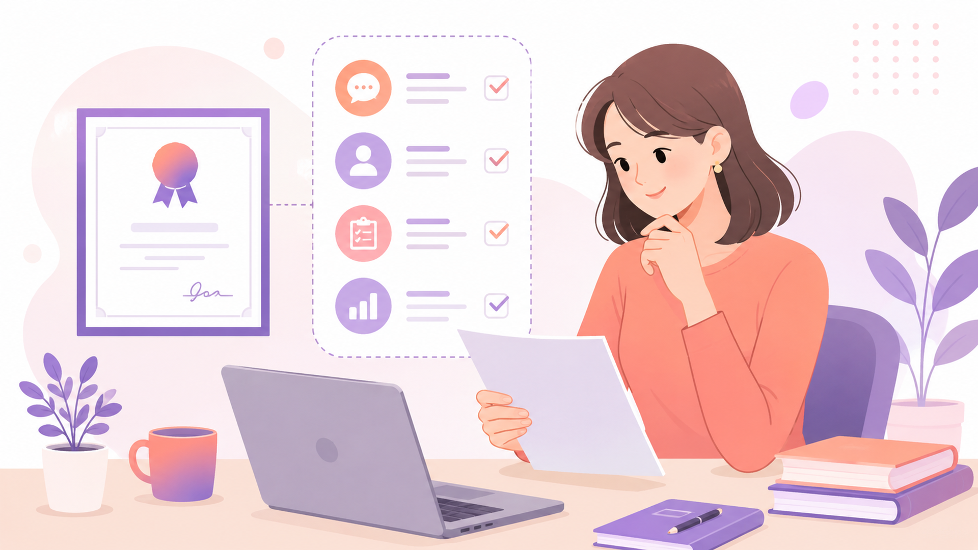 副業相談サービスの7ステップを計画するデスク